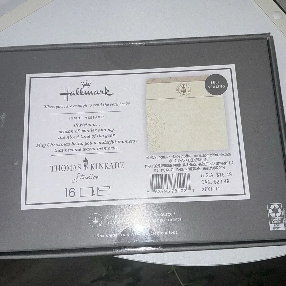Hallmark Thomas Kinkade Boxed Christmas Cards‎ Self-Sealing Factory Sealed Lot 2